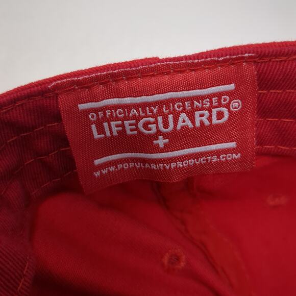 Lifeguard Slideback Baseball Cap Red One Size Adjustable Embroidered 6 Panel - Picture 7 of 7